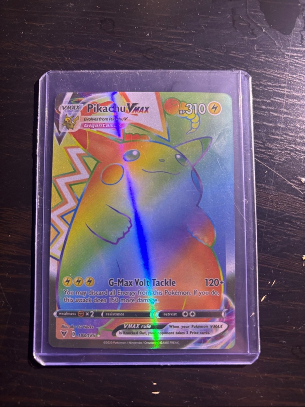 Pikachu VMAX Rainbow Holo 188/185